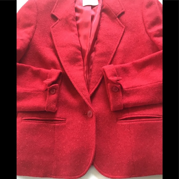 Pendleton Red Wool Single Button Blazer. 6 - Picture 6 of 6